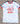 White t-shirt with red graphic and text on a textured surface