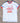 White t-shirt with red graphic and text on a textured surface